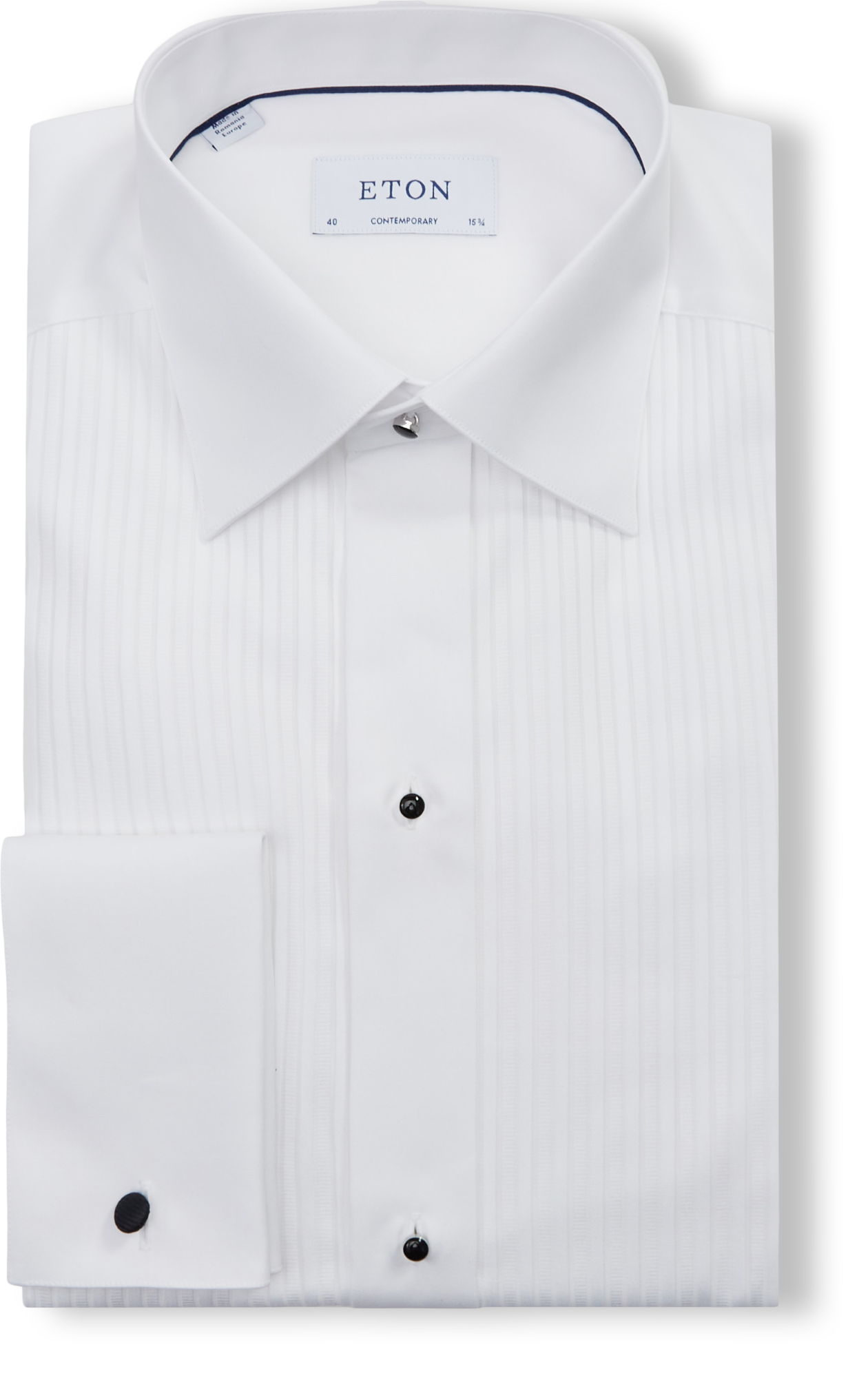 Eton Plisse Black Tie Skjorte