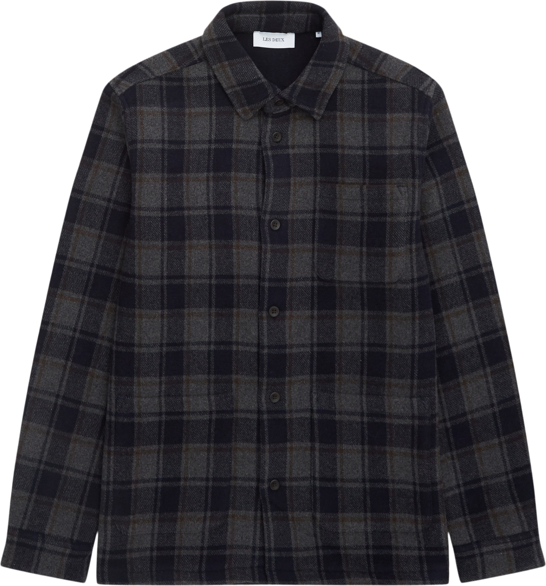 Les Deux Jason Check Wool Overshirt