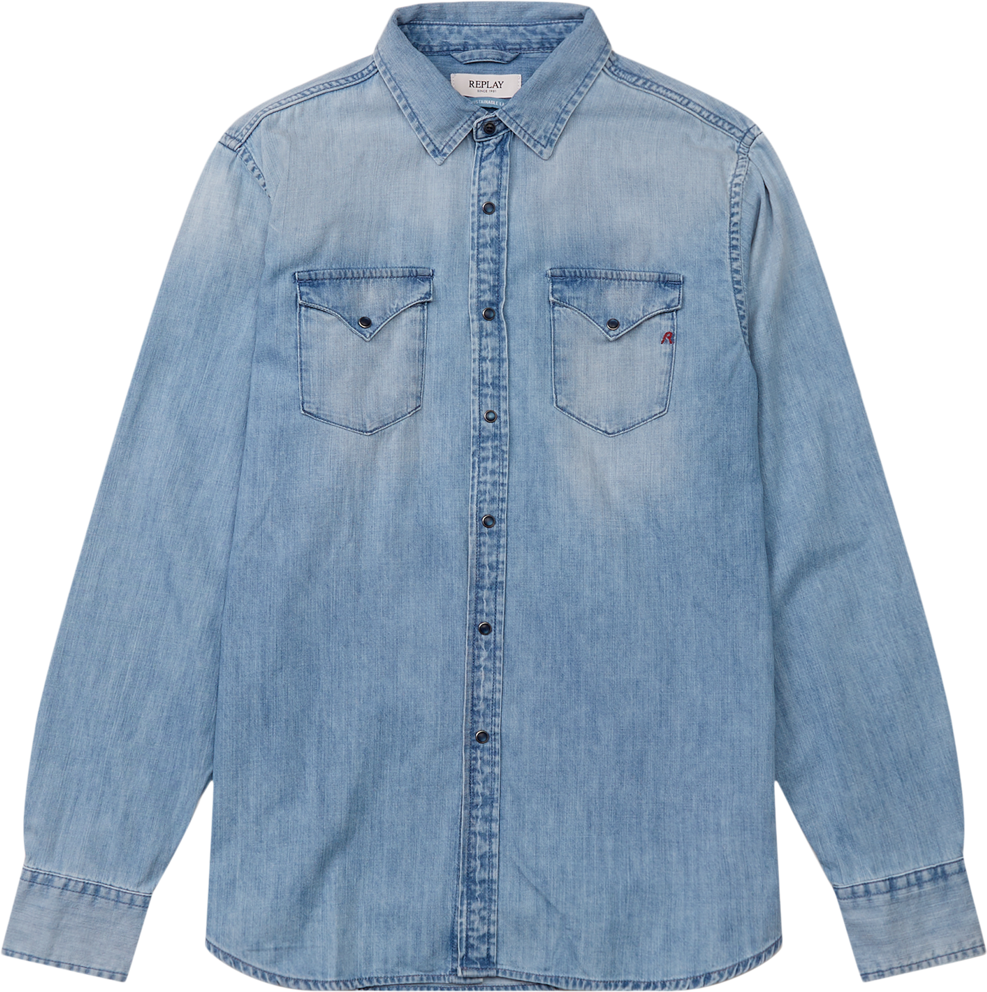 Replay Denim Pocket Skjorte