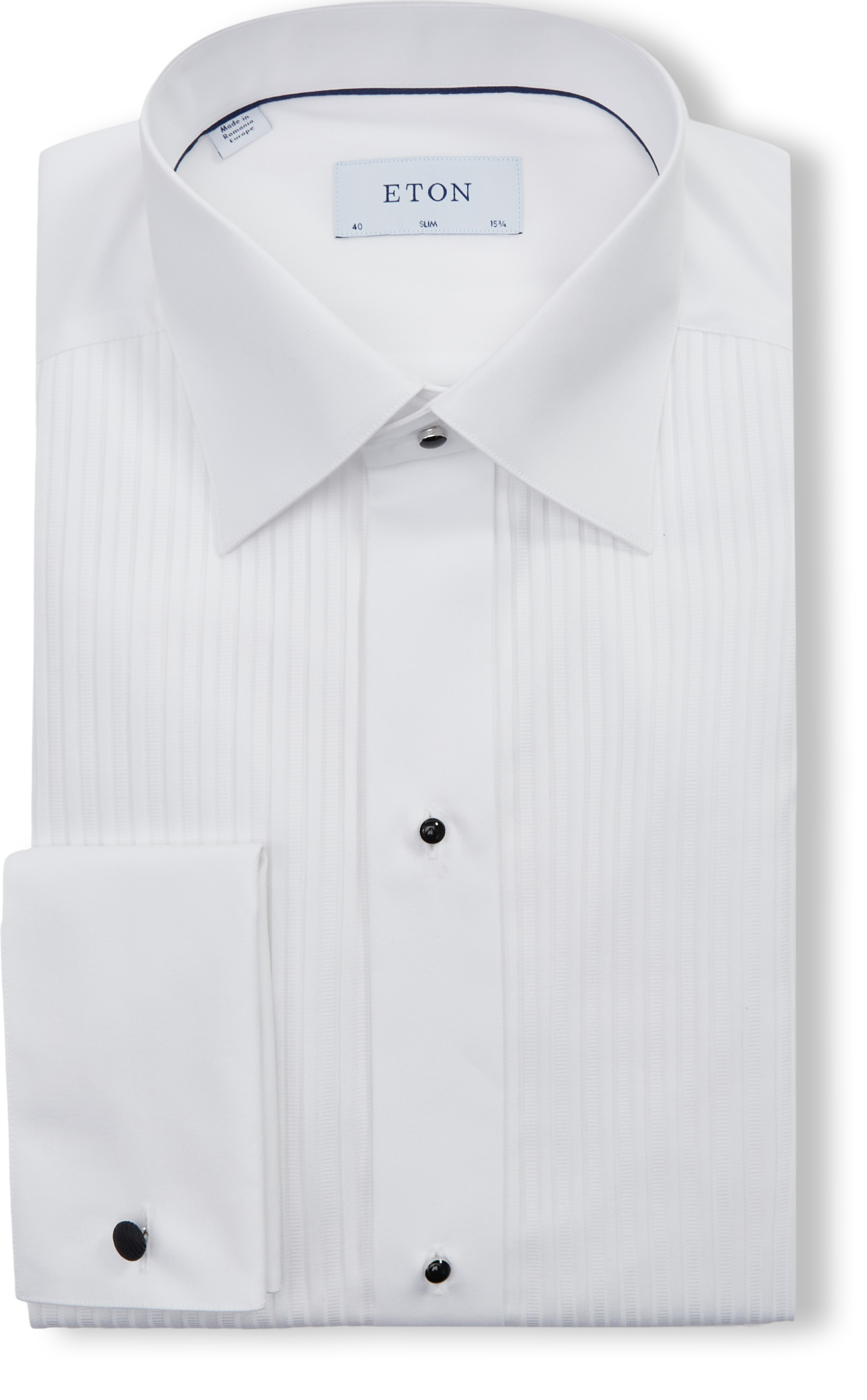Eton Plisse Black Tie Skjorte