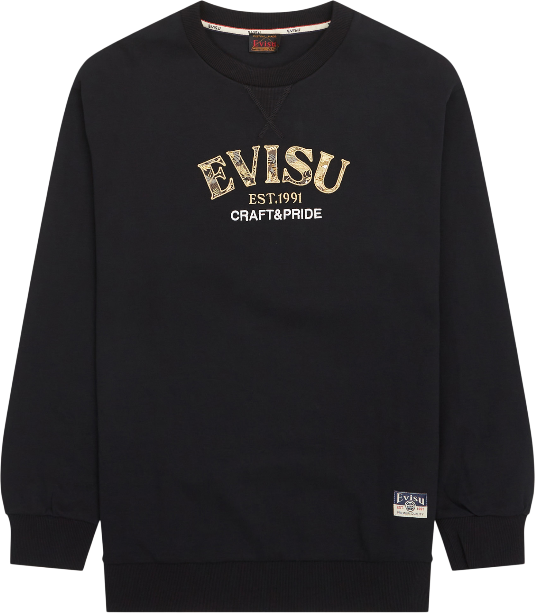 EVISU  Brokad Applikation Japansk Tryck Tröja