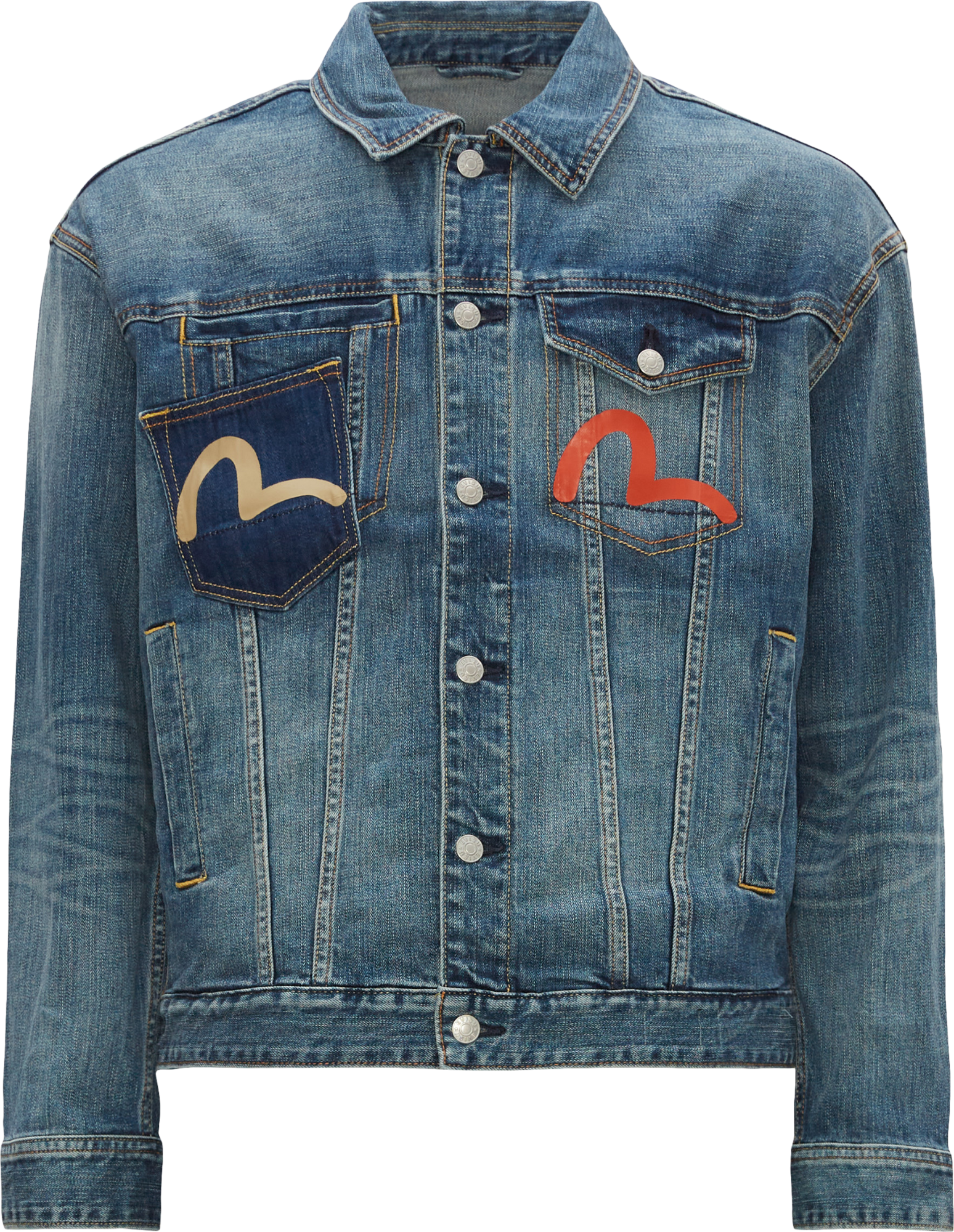 EVISU  Multi-pocket Tvättad Denimjacka