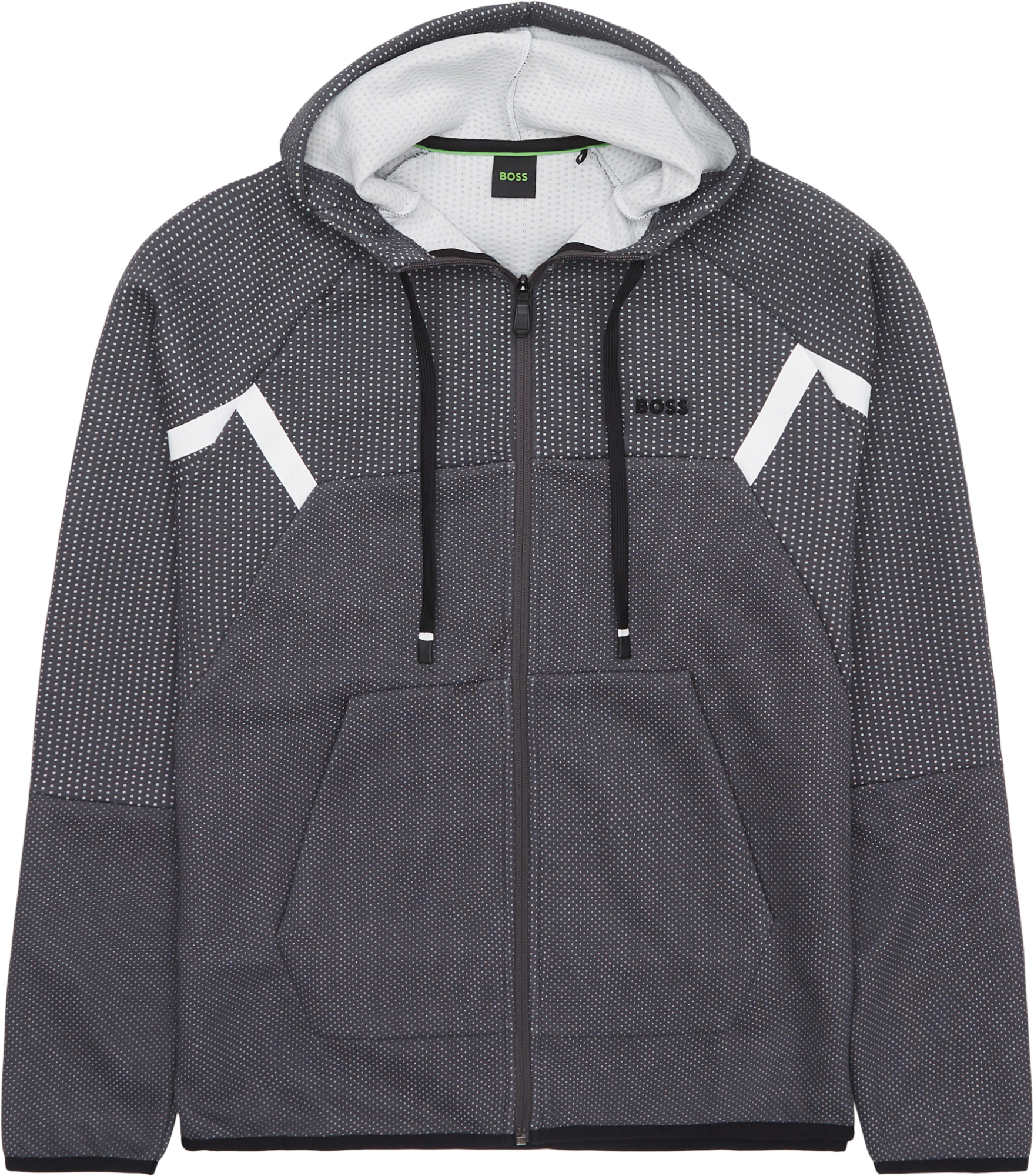 BOSS Green Jacquard Quiltet Zip-Sweatshirt