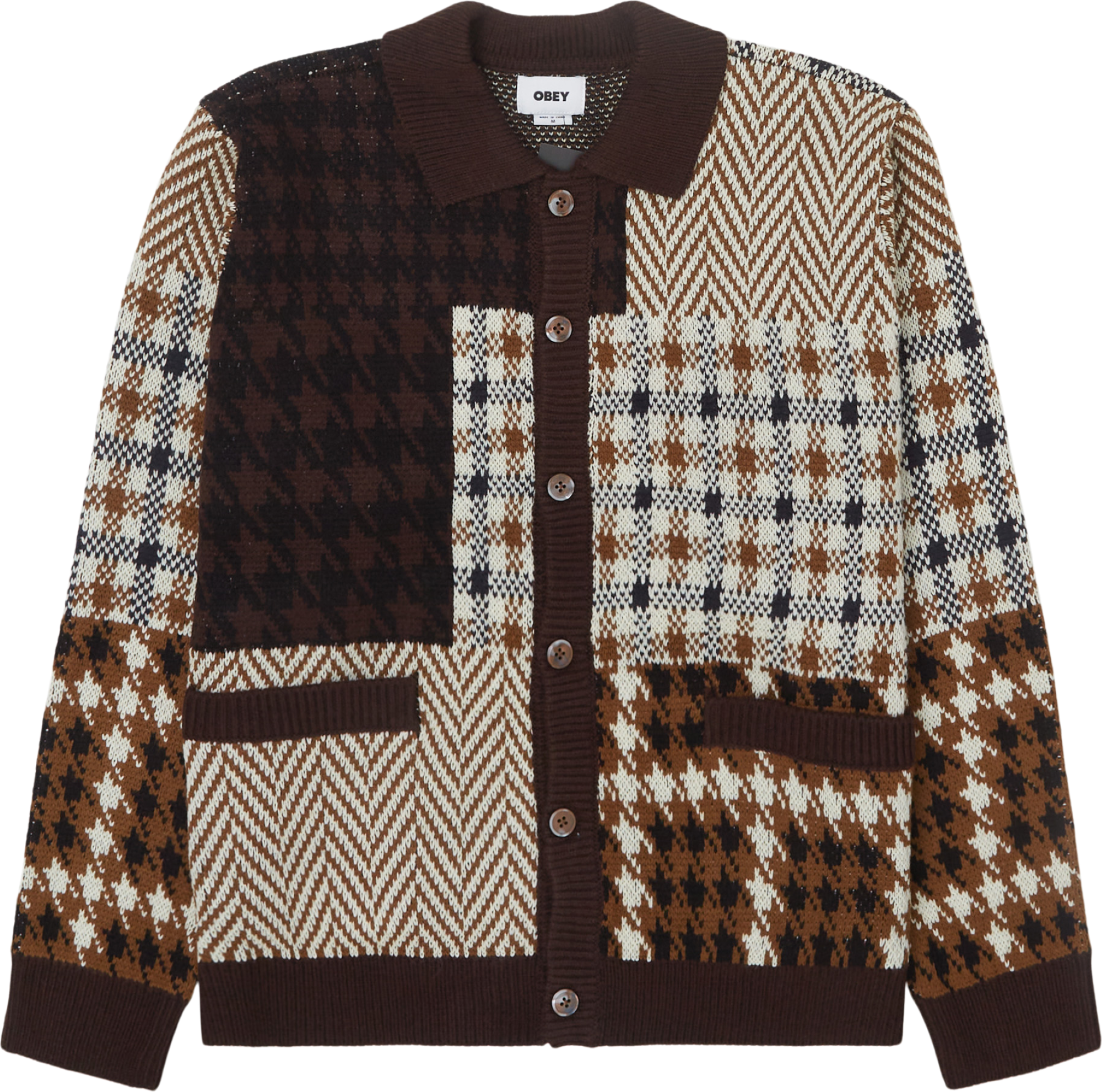 Obey Patchwork Cardigan Strik