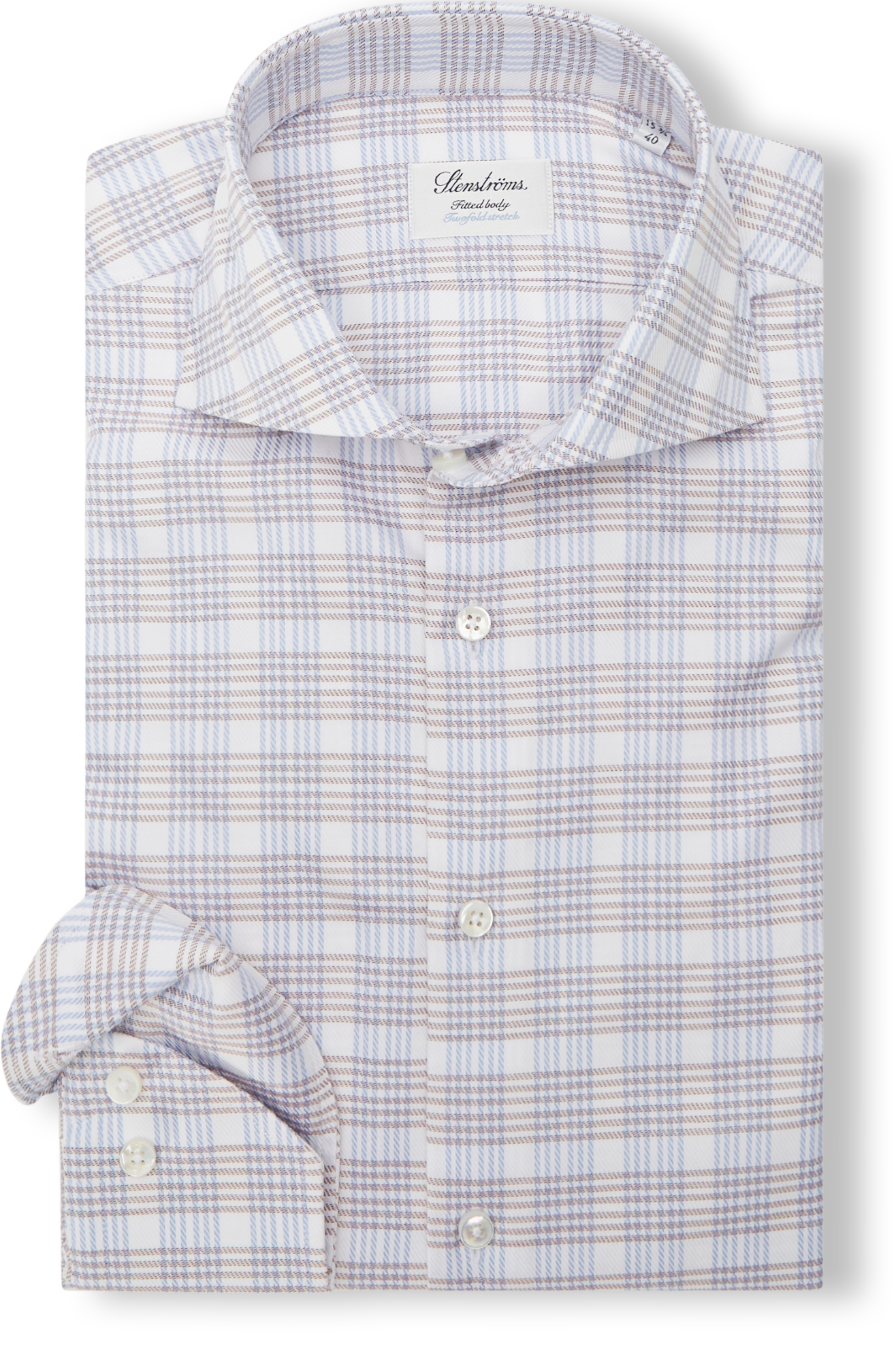 Stenströms Light Beige Checked Skjorte