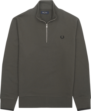 Regular Fit / Half-Zip Sweatshirt / Field Green