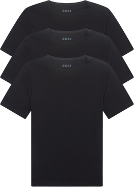 Regular Fit / 3-Pack Crewneck T-Shirts / Sort