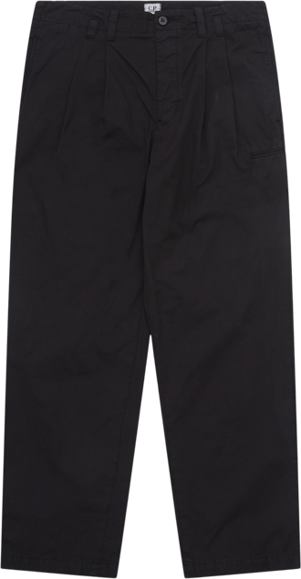 Loose Fit / Cotton Gabardine Bukser / Sort