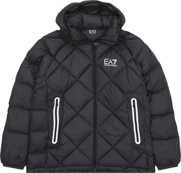 Regular Fit / Down Hood Jakke / Sort
