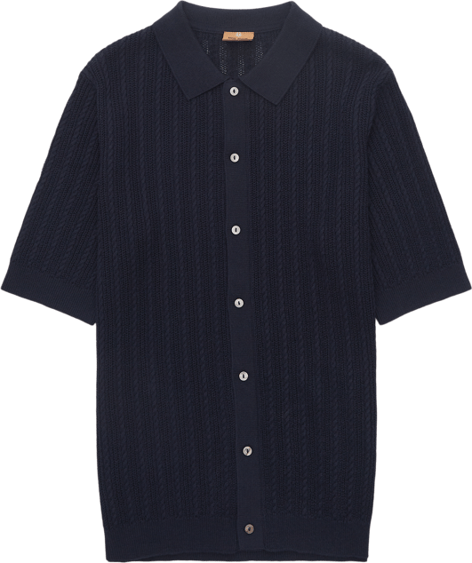 Regular Fit / Dario Button Polo Knit / Estate Blue