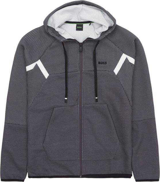 Regular Fit / Jacquard Quiltet Zip-Sweatshirt / Grå