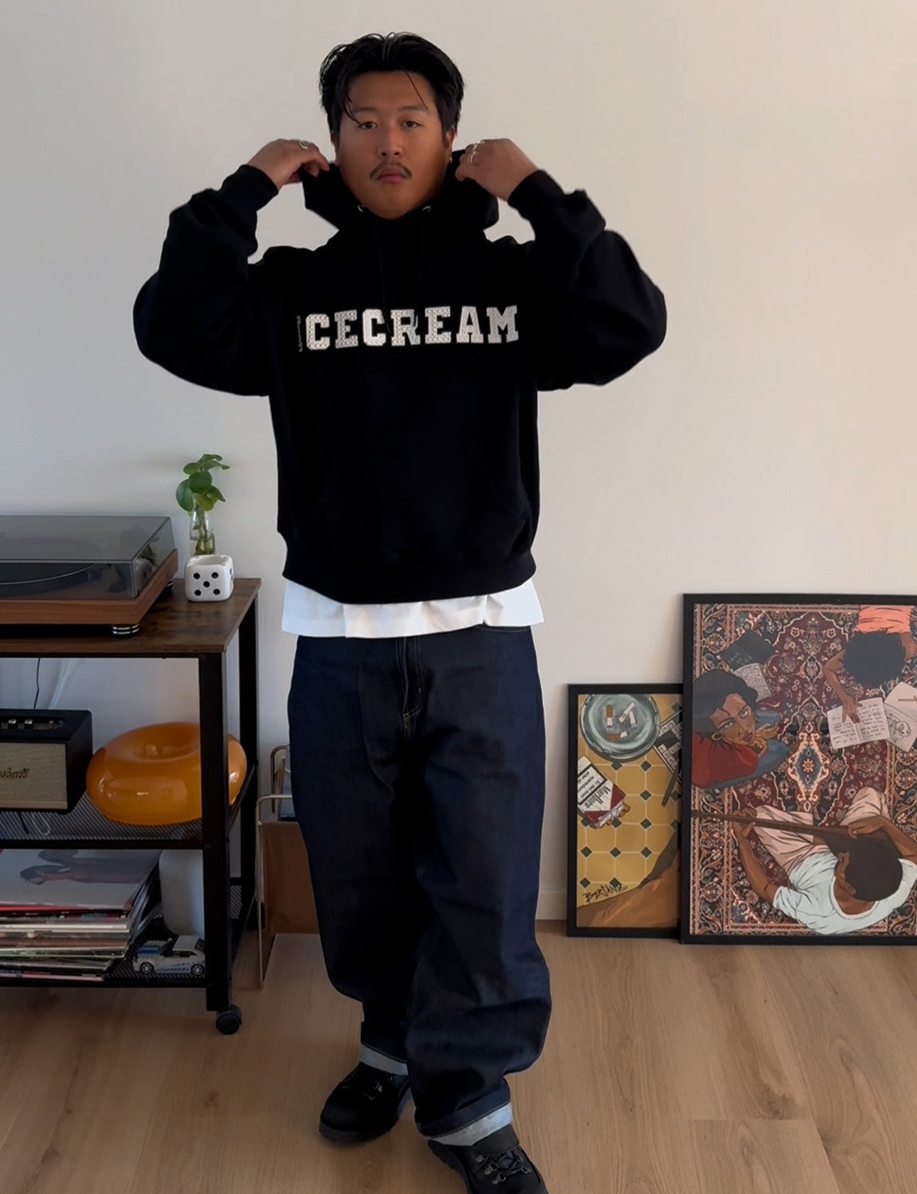 Jason in a hoodie from Icecream